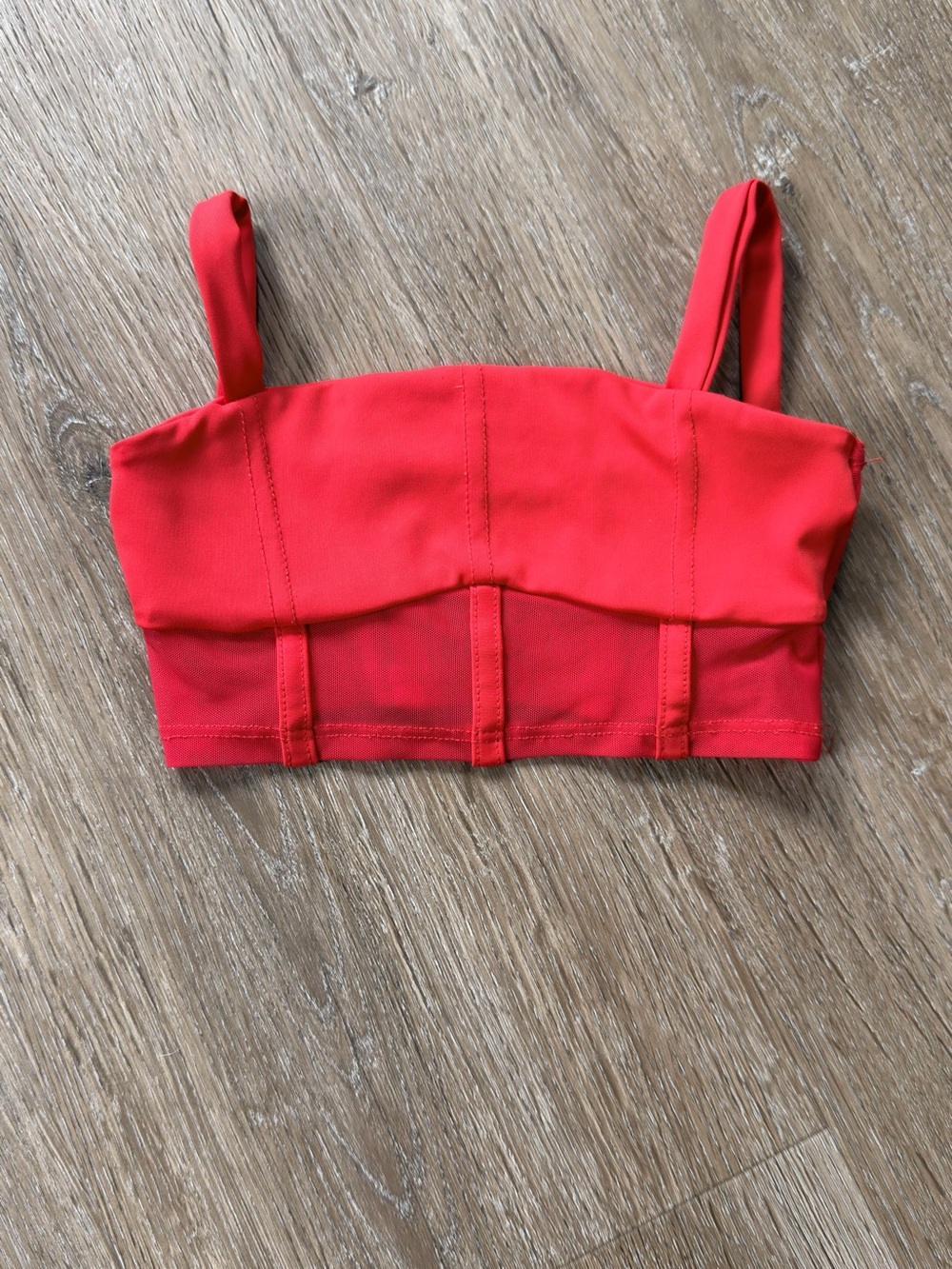 Girls' Red Cropped Tank Top with Supportive Seams